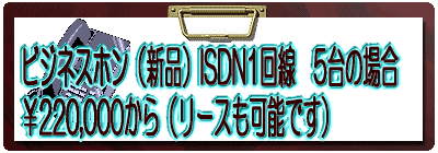 �r�W�l�X�z���i�V�i�jISDN1����@5��̏ꍇ��220,000����i���[�X���\�ł��j